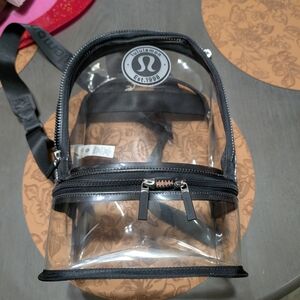 Lululemon Transparent Floral Bag with Black Trim